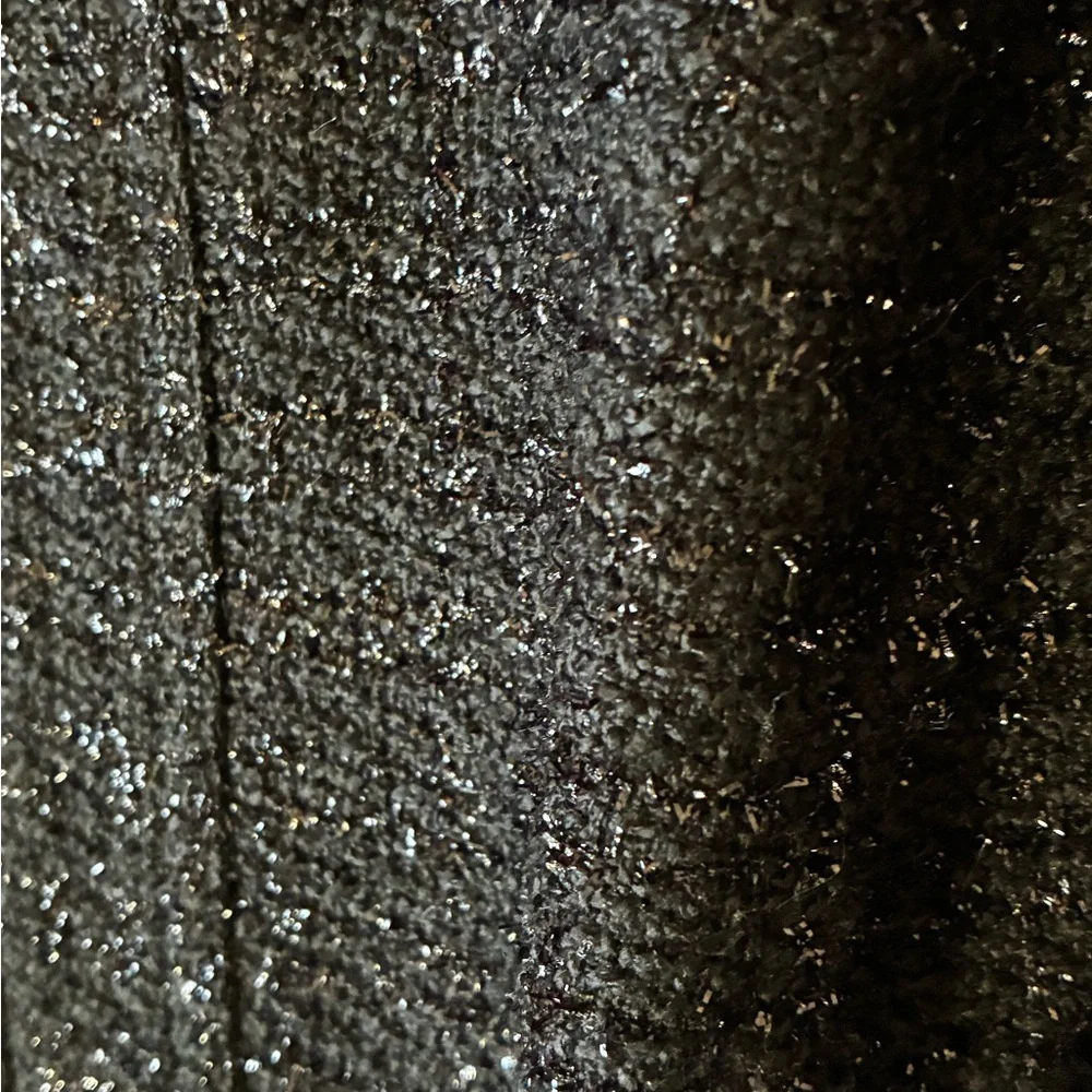 Christopher & Banks Black Sparkly Tweed Zip-Front Jacket - Fully Lined - Picture 8 of 9